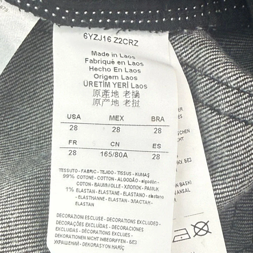 Armani Exchange Jeans Mens 28 Black‎ Straight Leg Faded Denim 6YZJ16 Z2CRZ